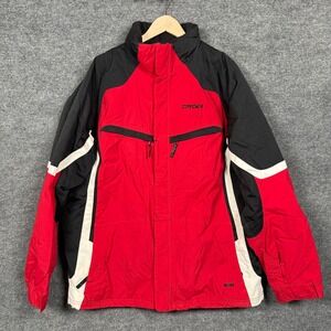 Spyder Mens Size XXL Jacket Red Black Colorblock Ski Winter Snow Zipped Pockets